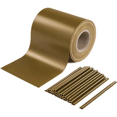 Fascia Coprente Ringhiere Effe PVC Marrone H.cm 19 35 m con 20 Clips - 2