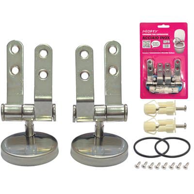 Cerniere Sedile WC Sfilabile Acciaio Inox 2 Pezzi - 2