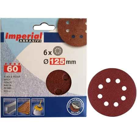 Disco Abrasivo Velcrato Fai da Te Ø 150 Imperial Abrasivi Grana 50 6 Pezzi - 2