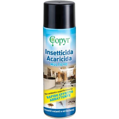Insetticida Acari Pulci Cimici Multicyd Copyr Spray 400 ml 2 Pezzi - 2