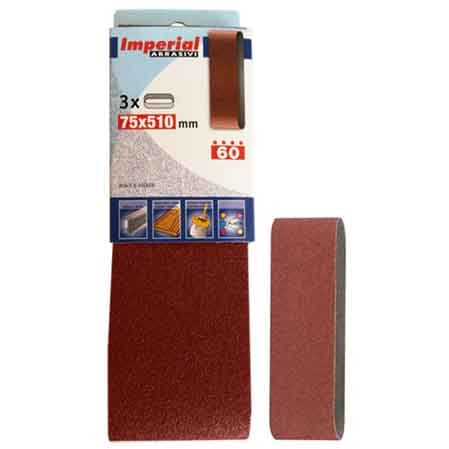 Nastro Abrasivo 75 x 510 mm Grana 60 Imperial Abrasivi 3 Pezzi - 2