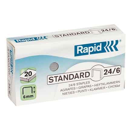 Punti per Cucitrice 24 x 6 per Codice 0496202 Rapid H. 6 mm 2000 Pezzi - 2