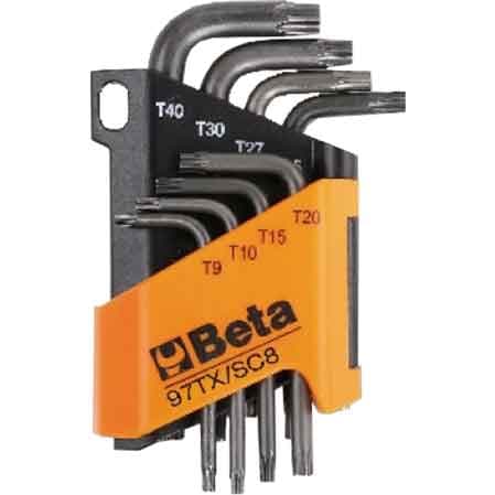 Serie Chiavi Maschio Piegate Torx Art. 97TX SC8 Beta T9÷T40 8 Pezzi - 2