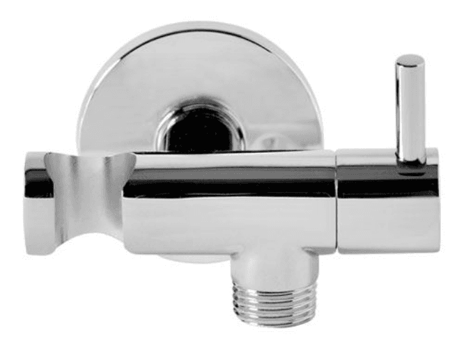 Presa Acqua Tonda a Muro C Supporto per Doccetta in Ottone Cromato 1 Remer - 2