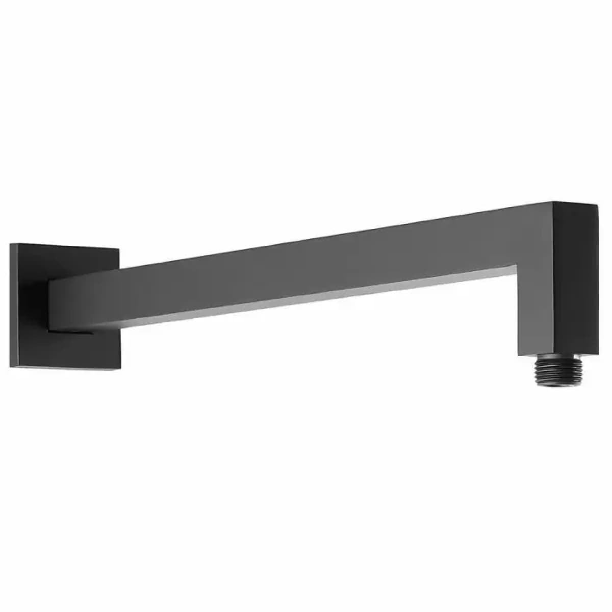 Braccio Doccia Quadro Ottone Cromato Cm 40 Nero Opaco Rubinetteria Paffoni - 2
