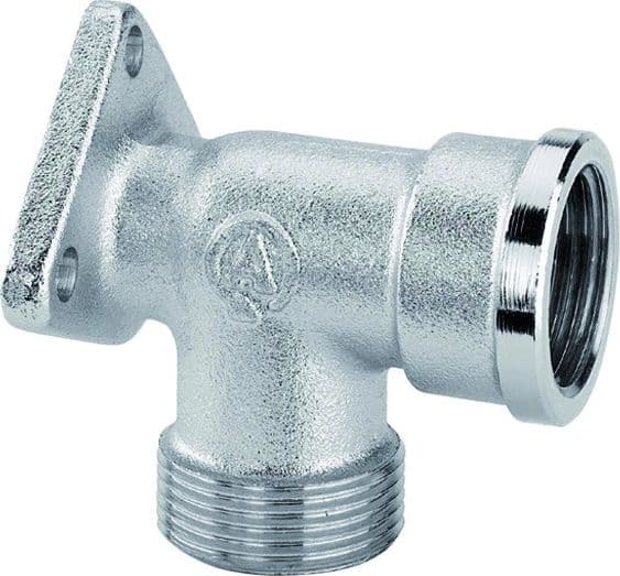 Raccordo Curvo Femmina Ottone Cromato Flangiato 1/2 Maschio 24 x 19