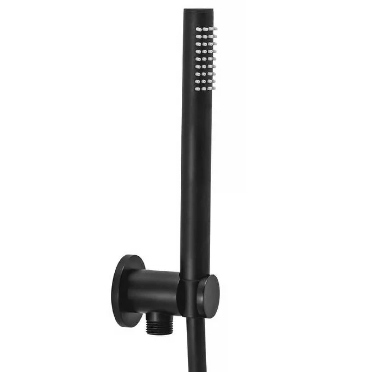 Set Doccia Tondo con Supporto e Presa Acqua Nero Opaco Rubinetteria Paffoni - 2