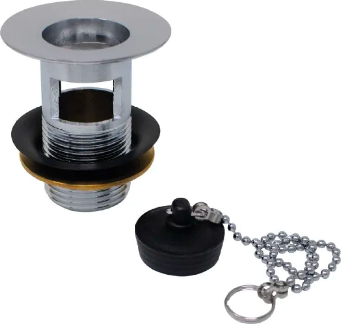 Piletta per Lavabo in Ottone Cromata con Troppo Pieno 1 Angeletti - 2