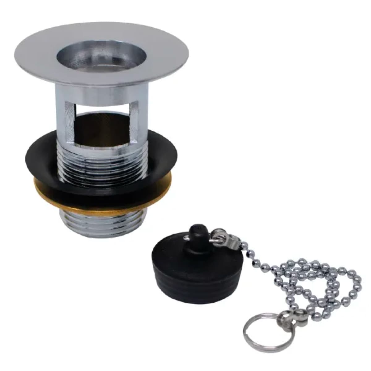 Piletta per Lavabo in Ottone Cromata con Troppo Pieno 1 Angeletti - 2