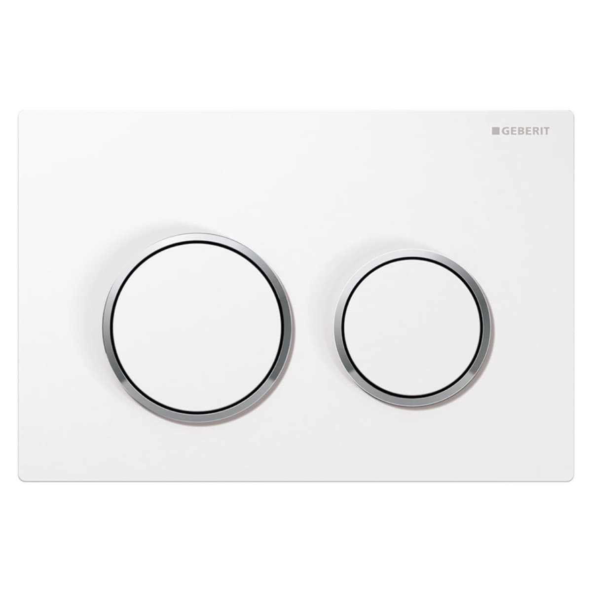 Placca 2 Tasti Modello Omega 20 Bianco Cromato Bianco Geberit - 2