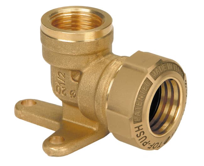 Raccordo Curvo in Ottone Femmina Anello di Ancoraggio Metallico E1007CB3 4 - 2