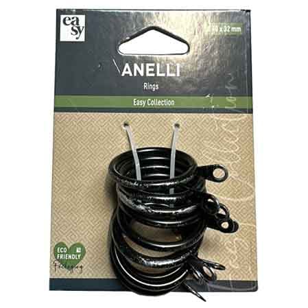 Anelli per Scorritenda a Strappo Ø 40 x 32 Colore Bianco Oro Conf 10 Pezzi - 2