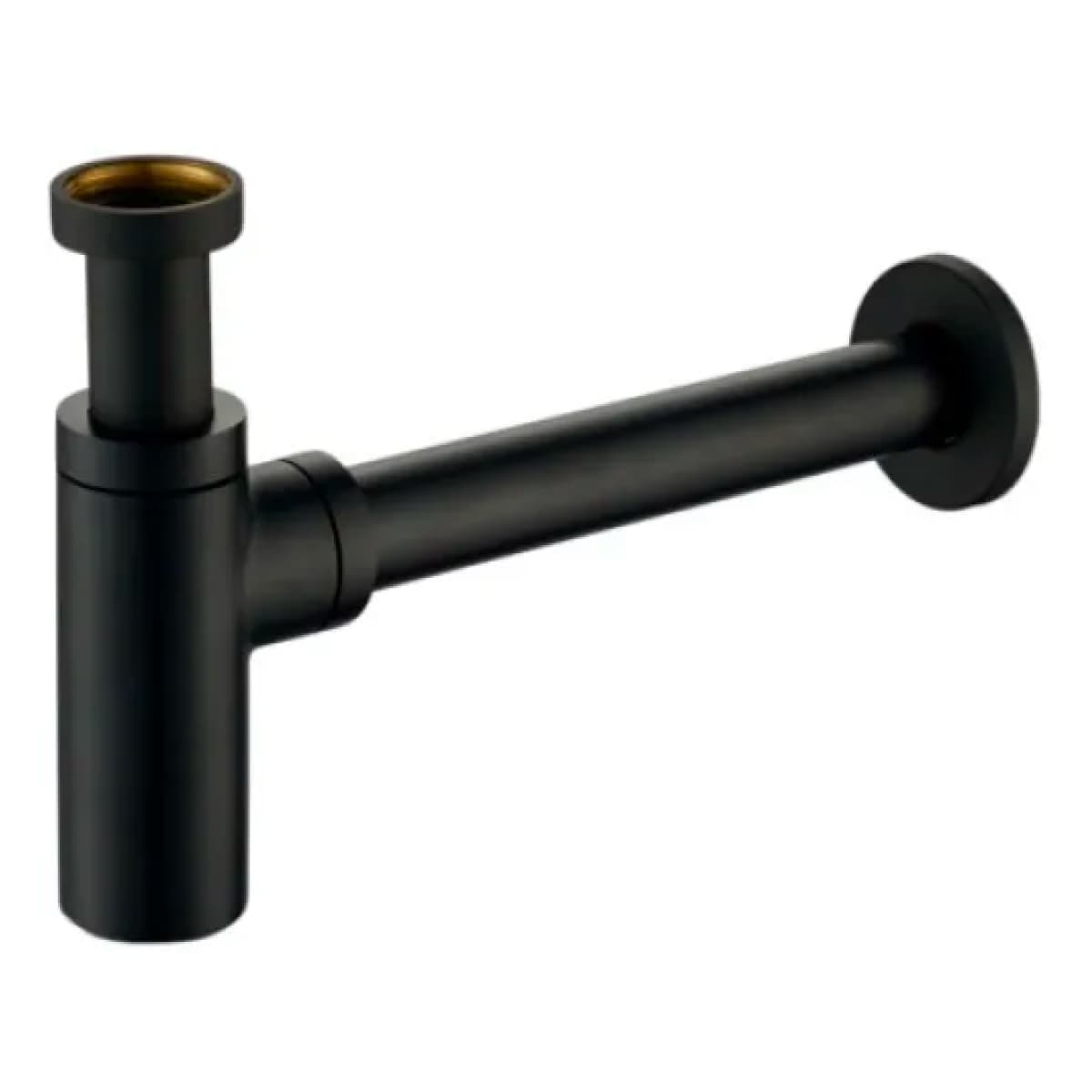 Sifone Tondo in Ottone Nero Opaco Modello Visual 1¼ x 32 mm Idroweb - 2