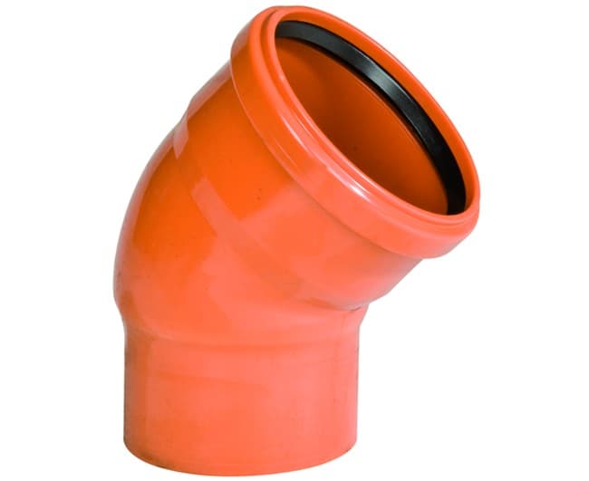 Curva Ridotta 45 ° ad Innesto in PVC Wavin Italia - 2