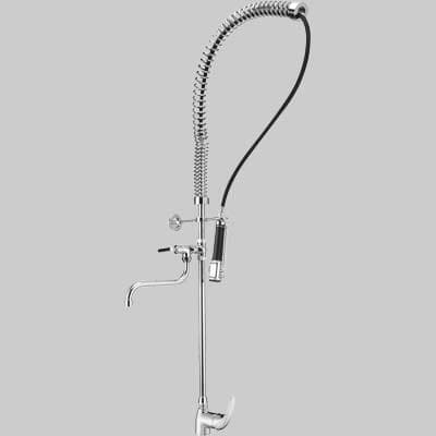 Monocomando Lavello con Doccia Prelavaggio e Rubinetto Cromo Porta & Bini - 2