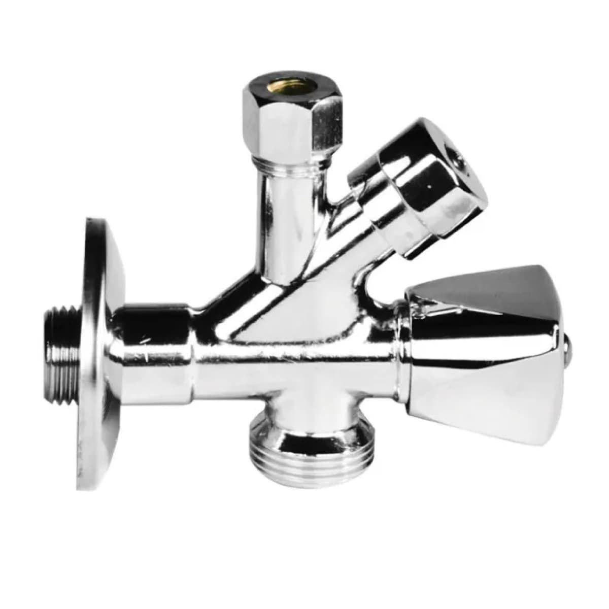 Rubinetto Sottolavabo a Vitone Ottone Cromato con Attacco Lavatrice ½ x ¾ - 2