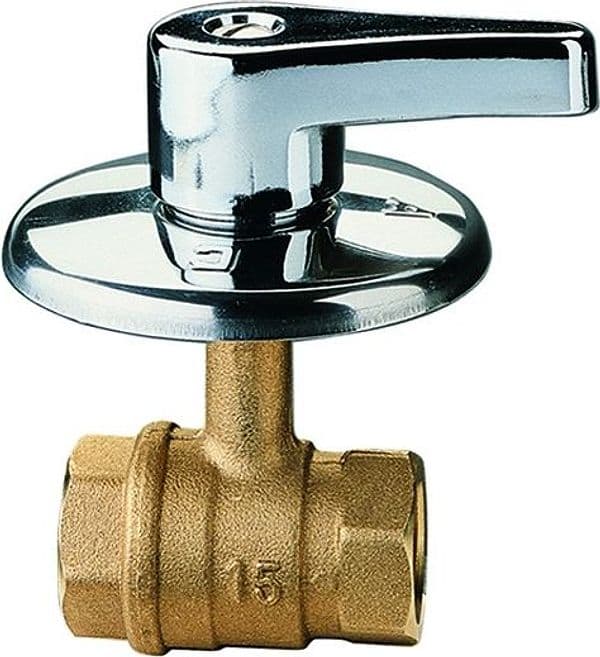 Rubinetto Arresto Incasso a Sfera in Ottone con Maniglia 1 ITAP - 2