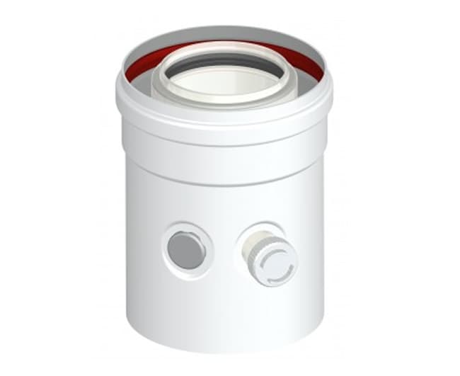 Partenza Verticale Coassiale con Ispezione Bianca Ø 60 100 KP513060100 - 2