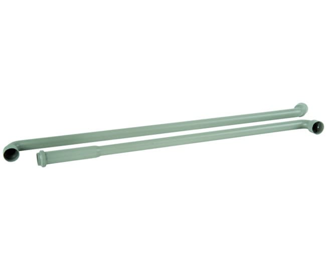 Coppia Tubo Grigio Innesto per Cassetta WC Ø 32 con Morsetto Idroweb - 2