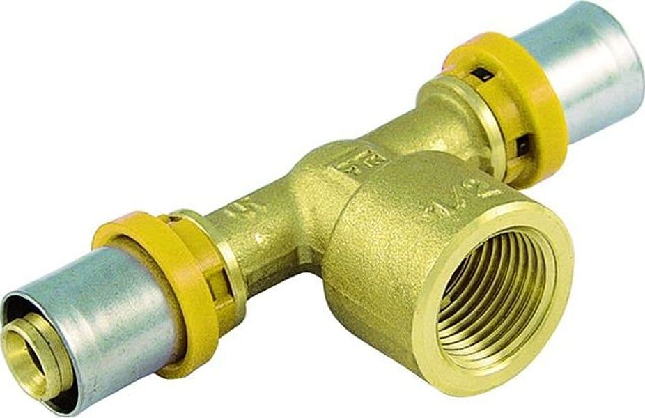 Raccordo Tee Femmina per Tubo Multistrato Pressare Tiemme 2659132 - 2