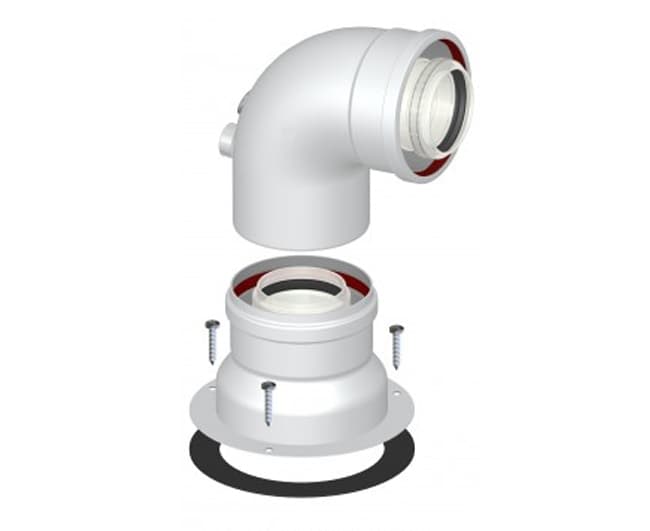 Curva di Partenza Coassiale a 90 ° con Ispezione Bianca Ø 60 KP397060100 - 2