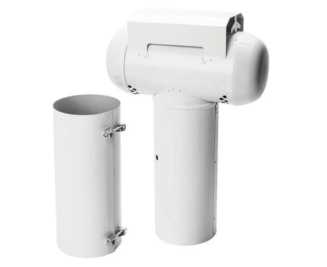 Esalatore a Tee Telescopico Smaltato Bianco Ø 120 Lu.p.s - 2
