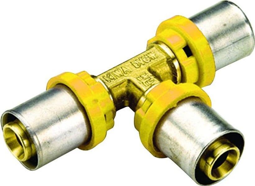 Raccordo Tee Intermedio per Tubo Multistrato Pressare Tiemme 265732 - 2