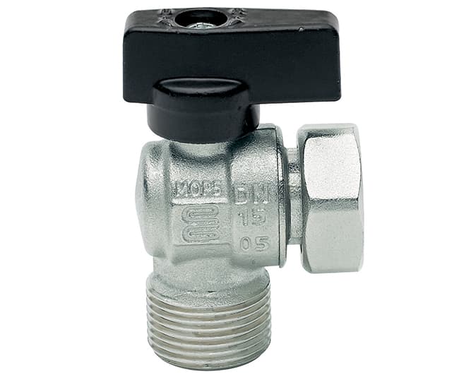RUBINETTO A SFERA A SQUADRO IN OTTONE CON LEVETTA MASCHIO E GIRELLO 3/4 X 3/4   ENOLGAS BONOMI SPA - 2