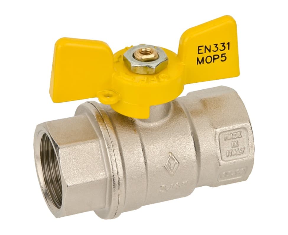 Valvola Arresto a Sfera in Ottone con Farfalla Valvosanitaria B5543 4 - 2
