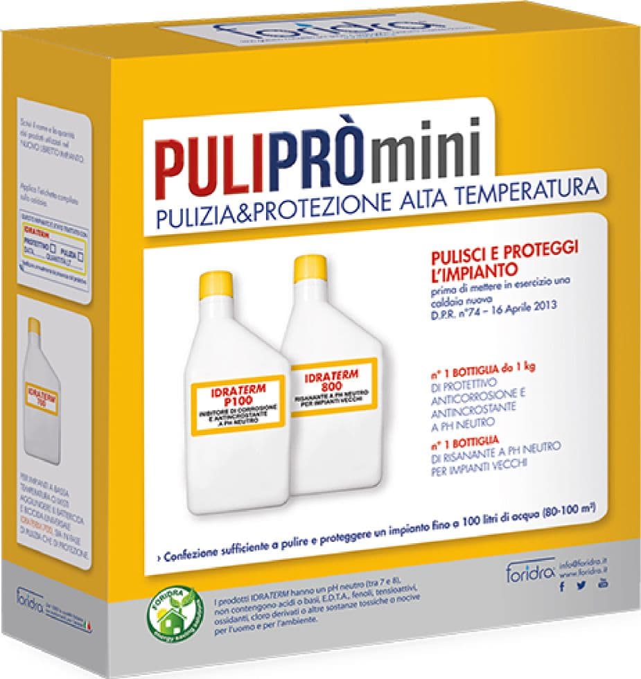 Kit Risanamento e Protezione Lavaggio Impianto Puliprò Mini Kg 1 Foridra - 2