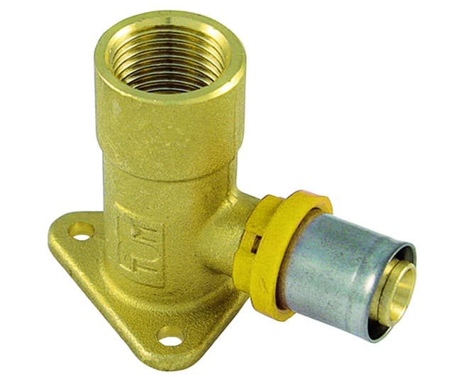 Raccordo Curvo Femmina Flangiato H 53 16 x ½ per Multistrato per Gas Tiemme - 2