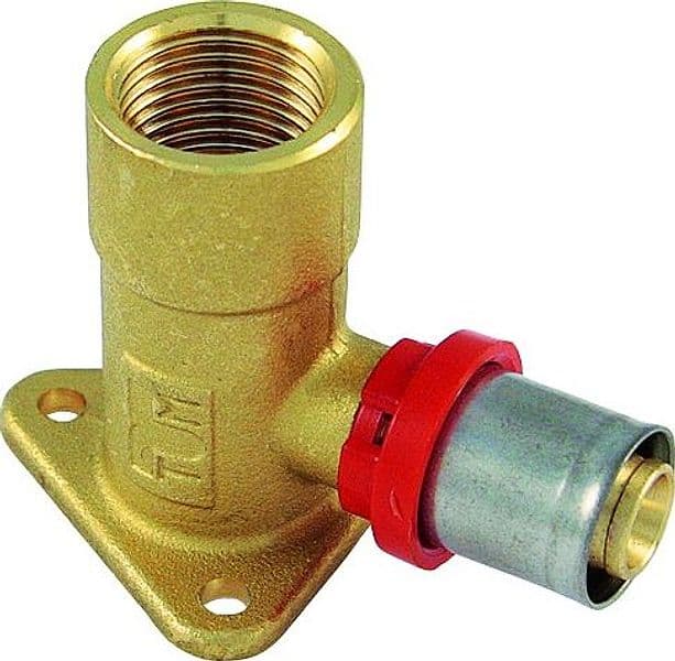 Raccordo a Pressare Curvo Femmina Flangiato H 52 18 x 1/2 Multistrato - 2