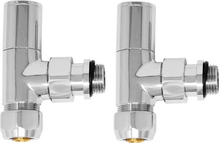 Coppia Valvole Squadro Cromate Forma Tonda 1/2 Cromata Idroweb - 2