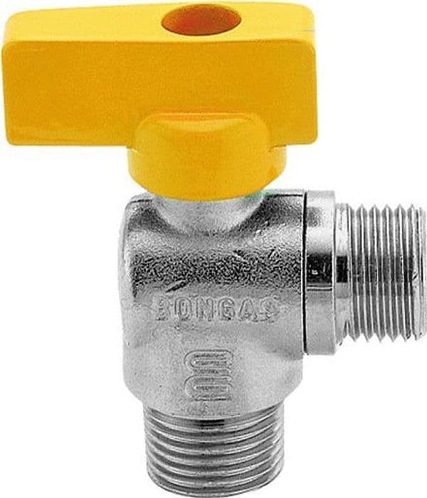 Rubinetto Gas in Ottone a Squadro con Farfalla Doppio Enolgas Bonomi - 2