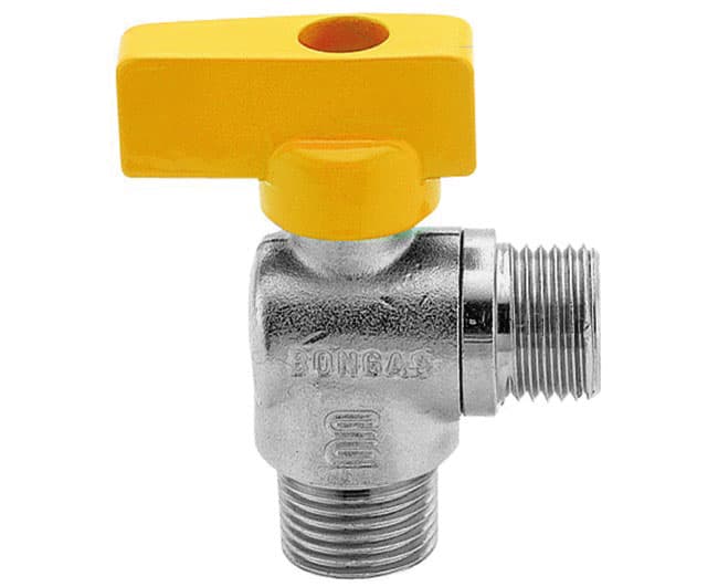 Rubinetto Gas in Ottone a Squadro con Farfalla Doppio Enolgas Bonomi - 2