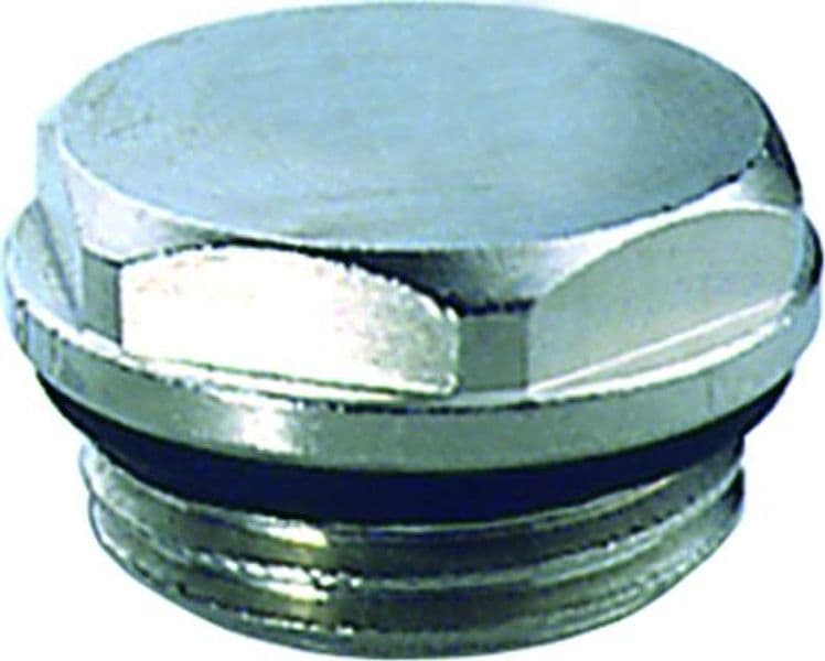 Tappo Maschio in Ottone Cromato per Chiusura Collettori 1/2 Far - 2