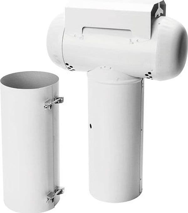 Esalatore a Tee Telescopico Smaltato Bianco Ø 130 Lu.p.s - 2
