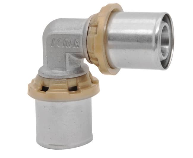 Raccordo Curvo Doppio per Tubo Multistrato Pressare Sempiter Ø 32 x 3 Icma - 2