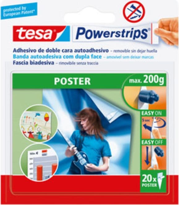 Tesa Powerstrips 20 Strisce Biadesive Poster - 2