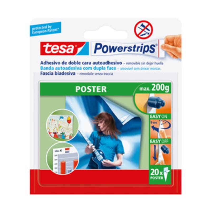 Tesa Powerstrips 20 Strisce Biadesive Poster - 2