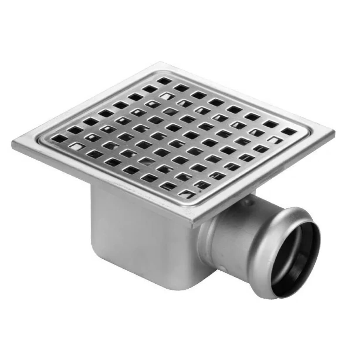 Piletta in Acciaio INOX 304 150 x 150 mm Usc. Orizzontale Ø 50 Gebo Italia - 2