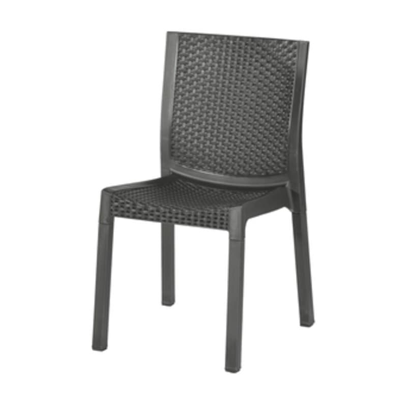 Sedia Resina Effetto Rattan Panarea Antracite - 2