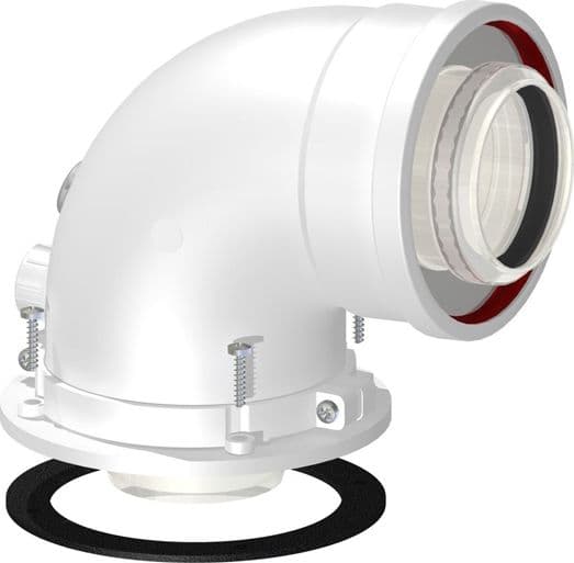 Curva di Partenza Coassiale a 90 ° con Ispezione Bianca Ø 60 KP391060100 – Oli