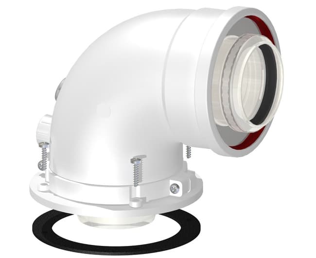 Curva di Partenza Coassiale a 90 ° con Ispezione Bianca Ø 60 KP391060100 - 2