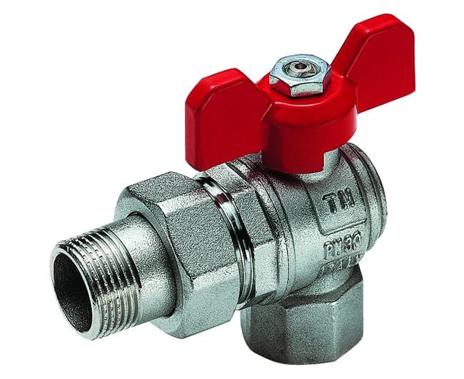 Valvola a Sfera a Squadra in Ottone Maschio Femmina Tiemme 2180R1 - 2