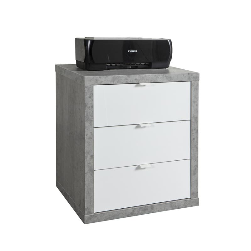 Cassettiera 45,2 x 55XH65,5 cm Cemento Pratico Composad - 2