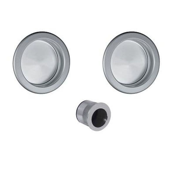 Kit Maniglie Tondo Cieco Porte Scorrevoli Cromo - 2