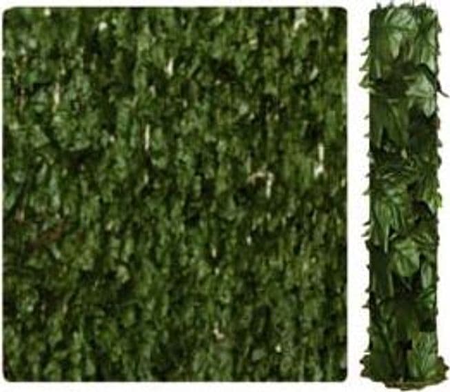 Siepe Ornamentale Artificiale con Foglie Edera 10 MX1,5H. 6000 Foglie 1 - 2