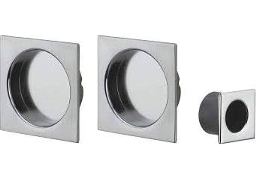 Kit Maniglie Quadro Cieco Porte Scorrevoli Cromo - 2