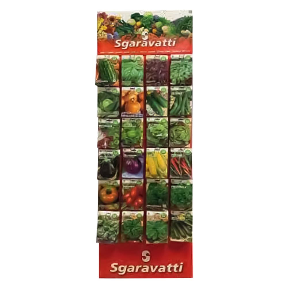 Espositore Verticale in Cartone per Bustine Semi 24 Ganci Sgaravatti - 2